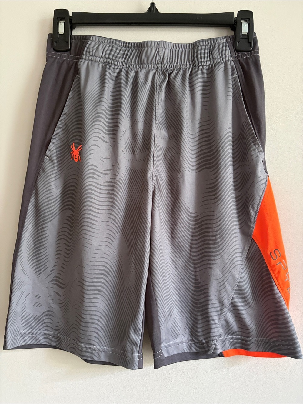Spyder Gray Athletic Shorts with Orange Accents